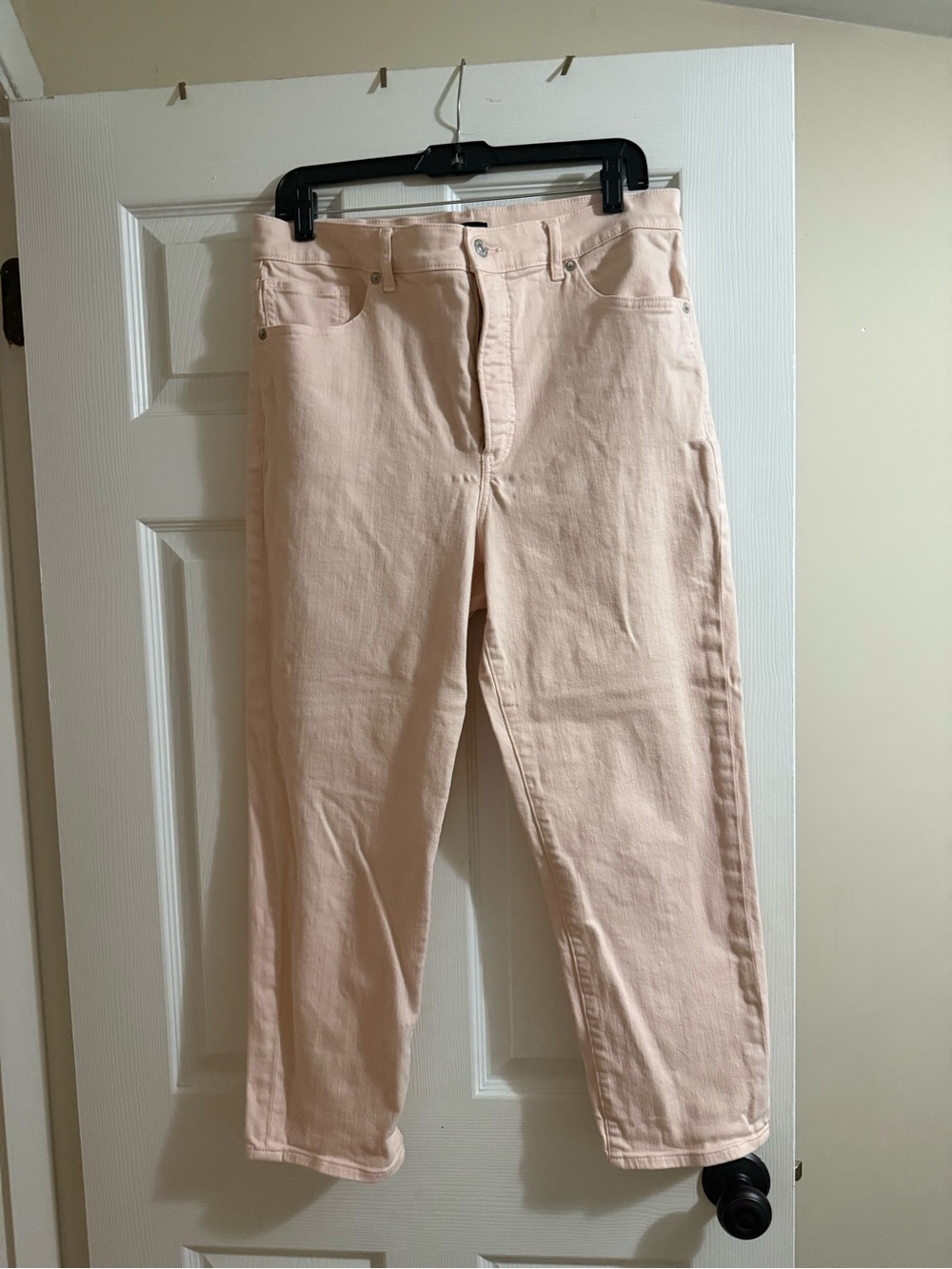 Express Straight-Leg Jeans in Light Blush Pink